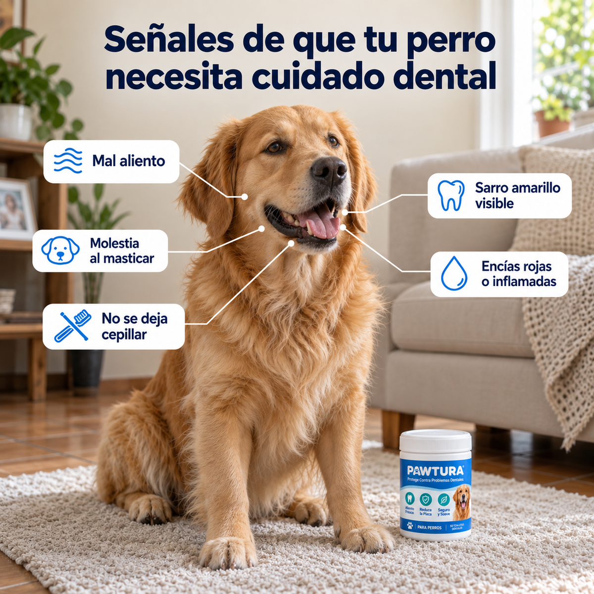Pawtura™ Toallitas Dentales para Perros