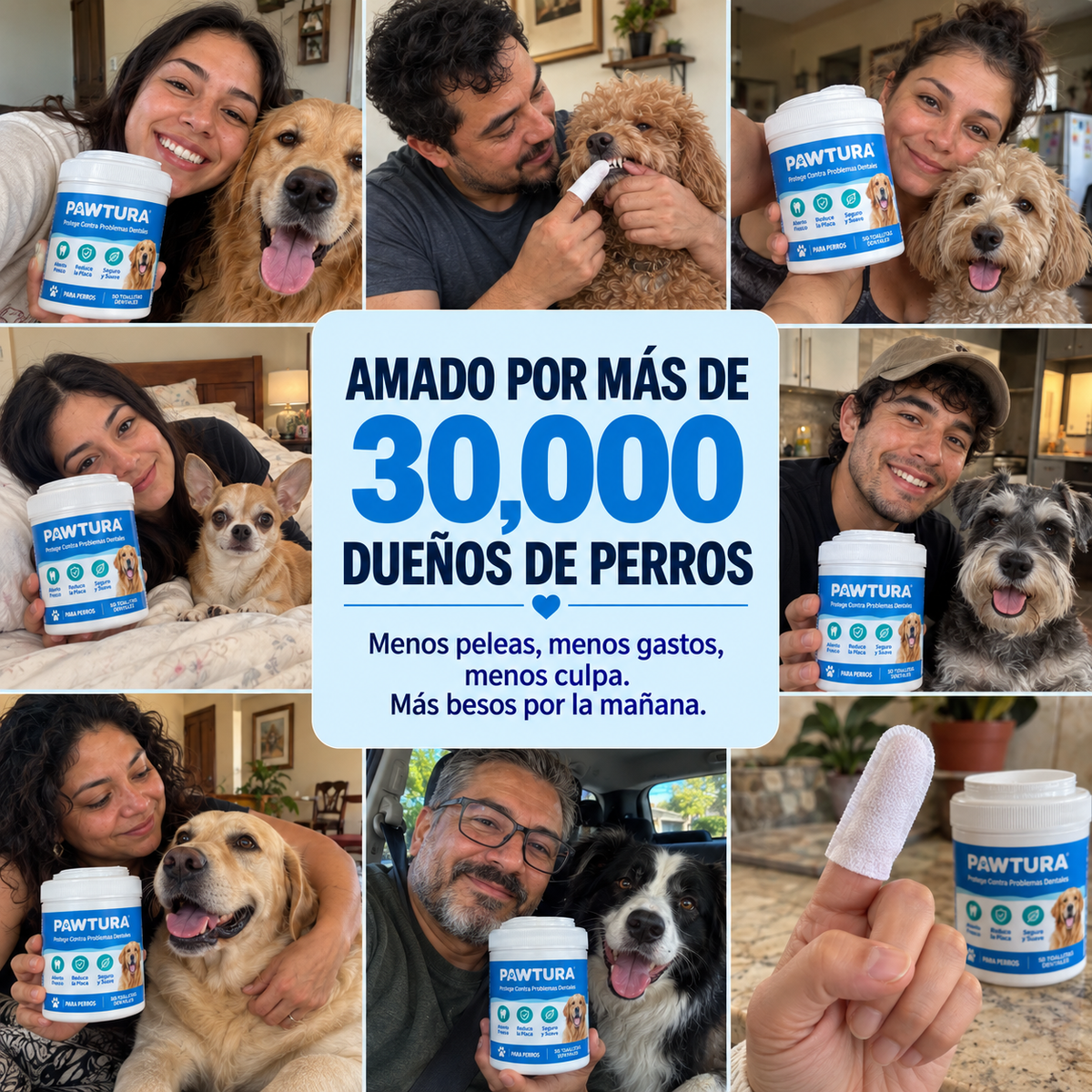 Pawtura™ Toallitas Dentales para Perros