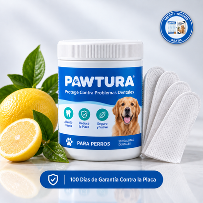 Pawtura™ Toallitas Dentales para Perros